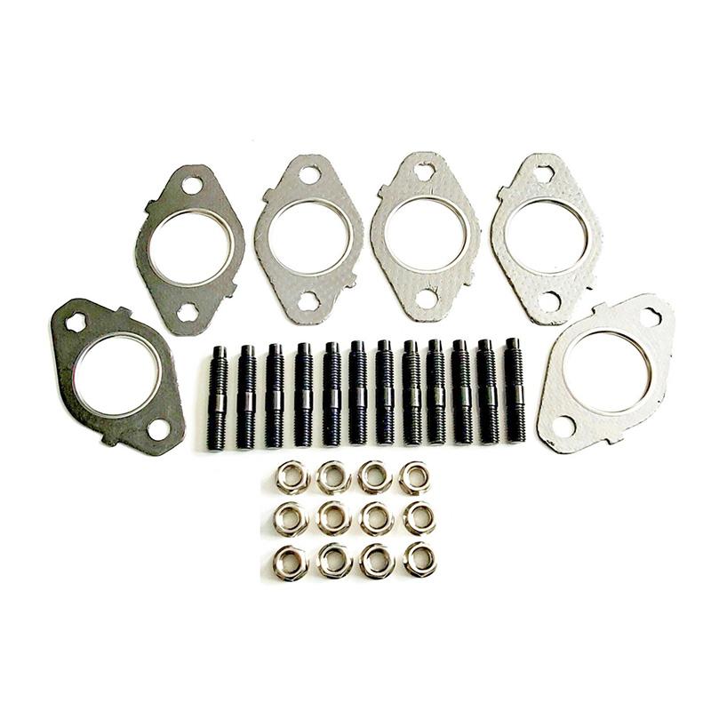 12 Pieces Exhaust Manifold Gasket & Stud & Nut Kit for Cummins Engine 3.9 5.9 6.7L Dodge Ram 1500 2500 3500 4500 5500