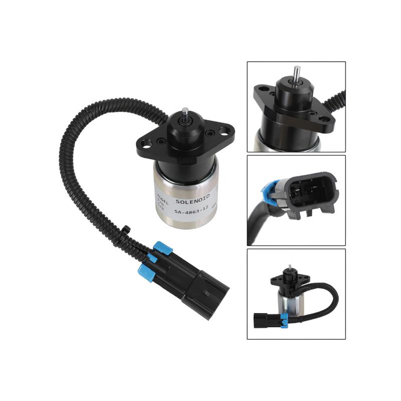 12V Stop Solenoid 0175-12A5C9S SA-4863-12 for Kubota Woodward Engine