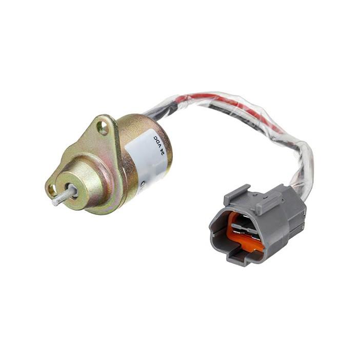 24V Fuel Shutdown Solenoid Valve for John Deere Excavator 120 160LC 200LC 230LC 230LCR 270LC Cummins 6CT online 24V Fuel Shutdown Solenoid Valve for John Deere Excavator 120 160LC 200LC 230LC 230LCR 270LC Cummins 6CT online