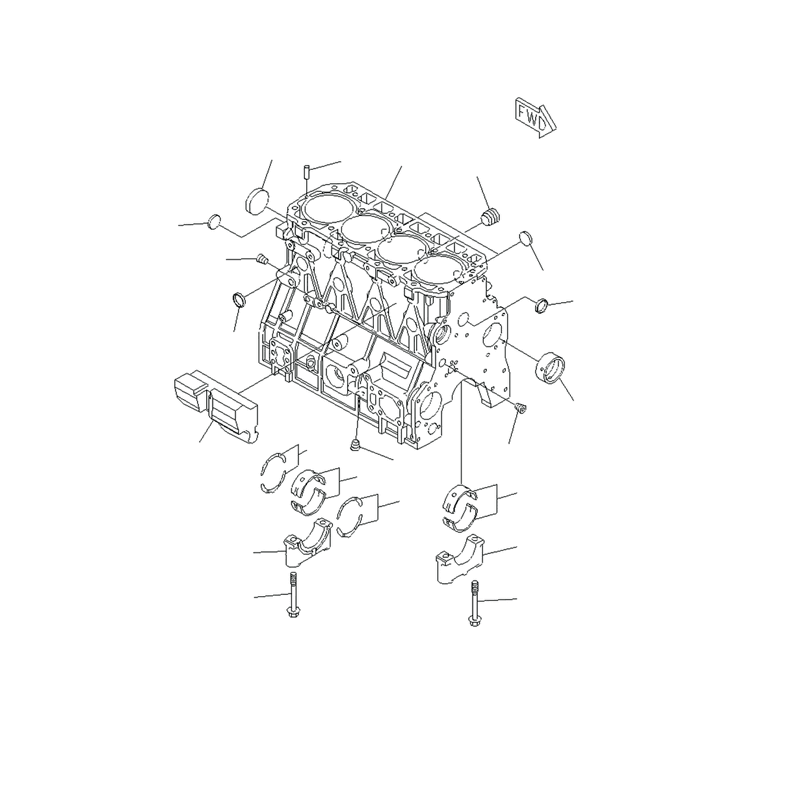 Bare Cylinder Block YM729906-01560 for Komatsu Engine 4D94LE-2 Linde Forklift H30D-04 351-04