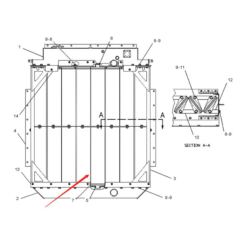 Engine Radiator Core 2W5539 for Caterpillar Engine 3176 3176B 3176C 3306 3406 CAT 789C 793 793B 793C 627E 627G 637E 637G 950B