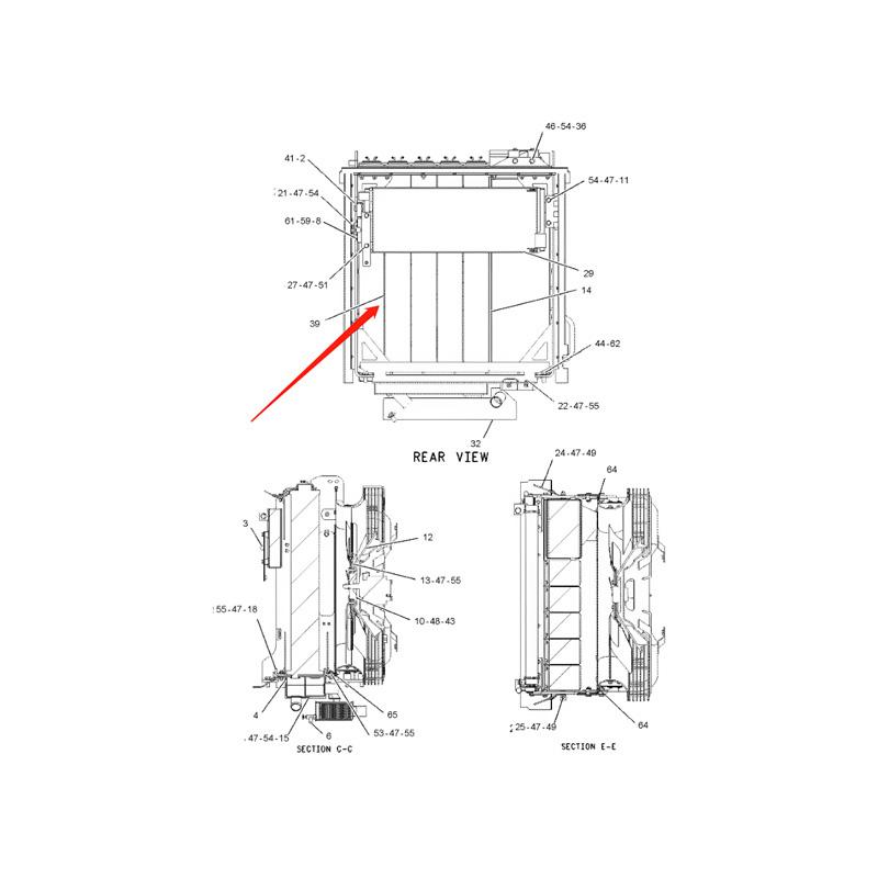 Engine Water Radiator Core 3347697 191-5360 1896651 3347677 for Caterpillar CAT 950B 950GII 962GII