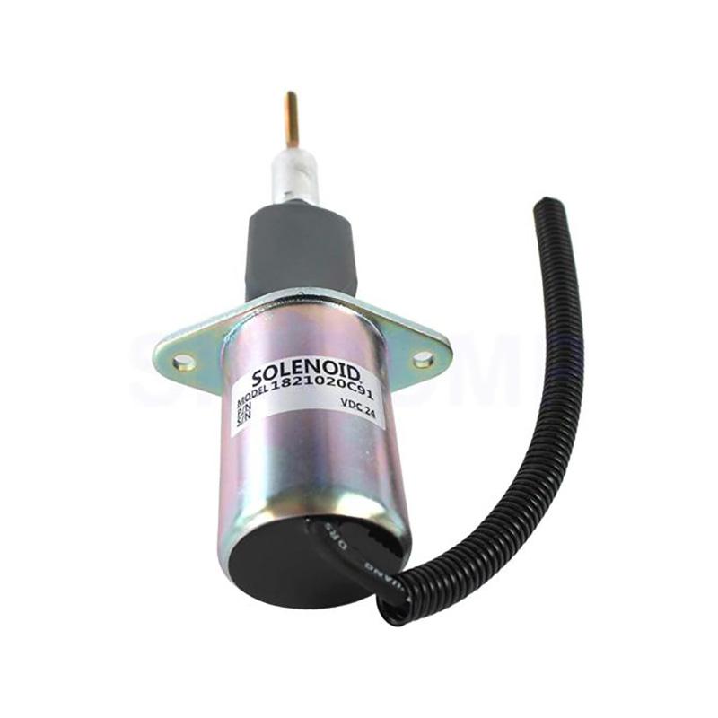 Fuel Injection Control Fuel Shutoff Solenoid 1821020C91 24V for Navistar Perkins Engine 1036-8T 1306-9T