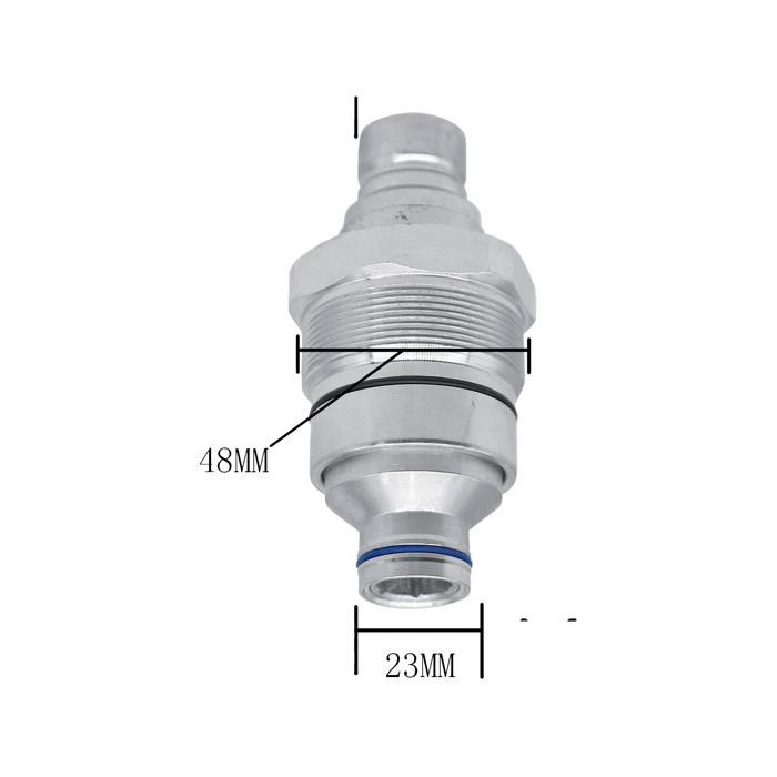 Hydraulic Quick-Connect Coupler 4FH08 F 48mm AT406474 for John Deere 320E 323E 328E 326E 329E 332E 318E 333E 319E