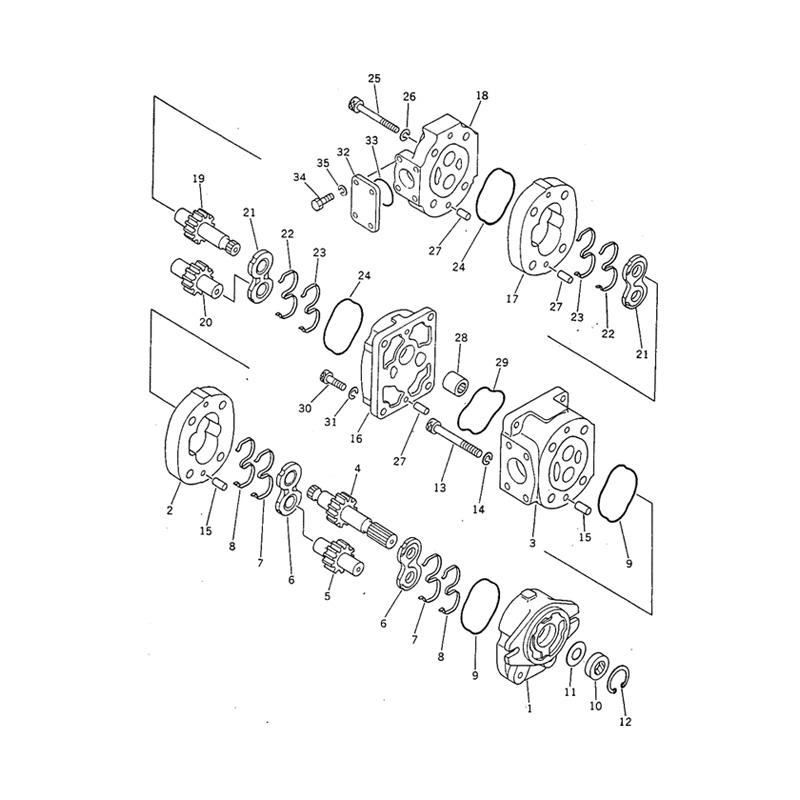 Hydraulic Tandem Pump 705-52-10001 For Komatsu Grader GD605A-3 online Hydraulic Tandem Pump 705-52-10001 For Komatsu Grader GD605A-3 online