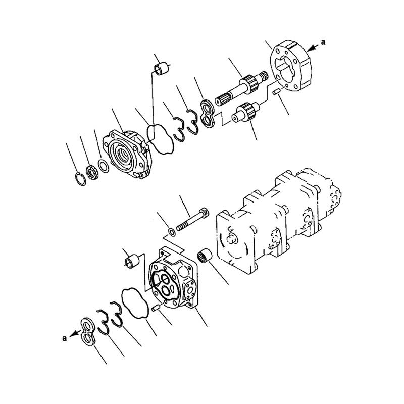 Loader and Steering Pump 705-56-34100 For Komatsu Wheel Loader WA420-1LC WA420-1