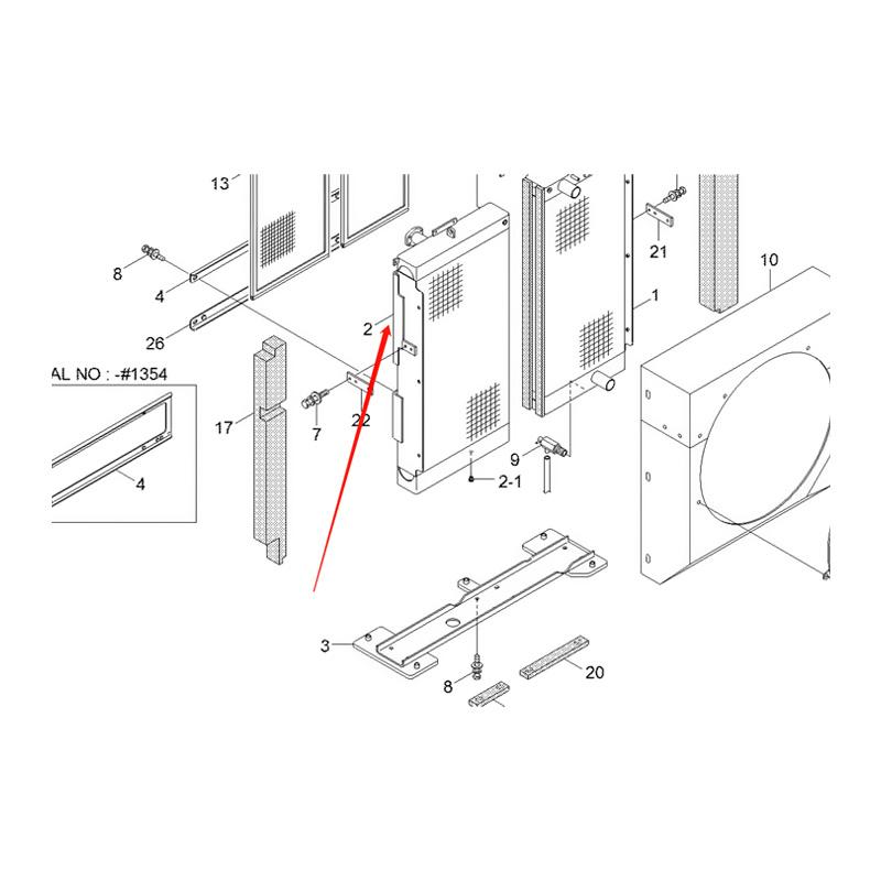 Oil Cooler 11Q8-41031 for Hyundai Excavator R290LC-9