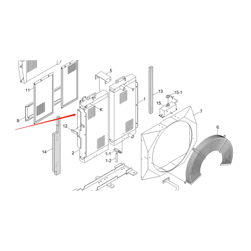 Oil Cooler 11QA-40212 for Hyundai Excavator R360LC-9