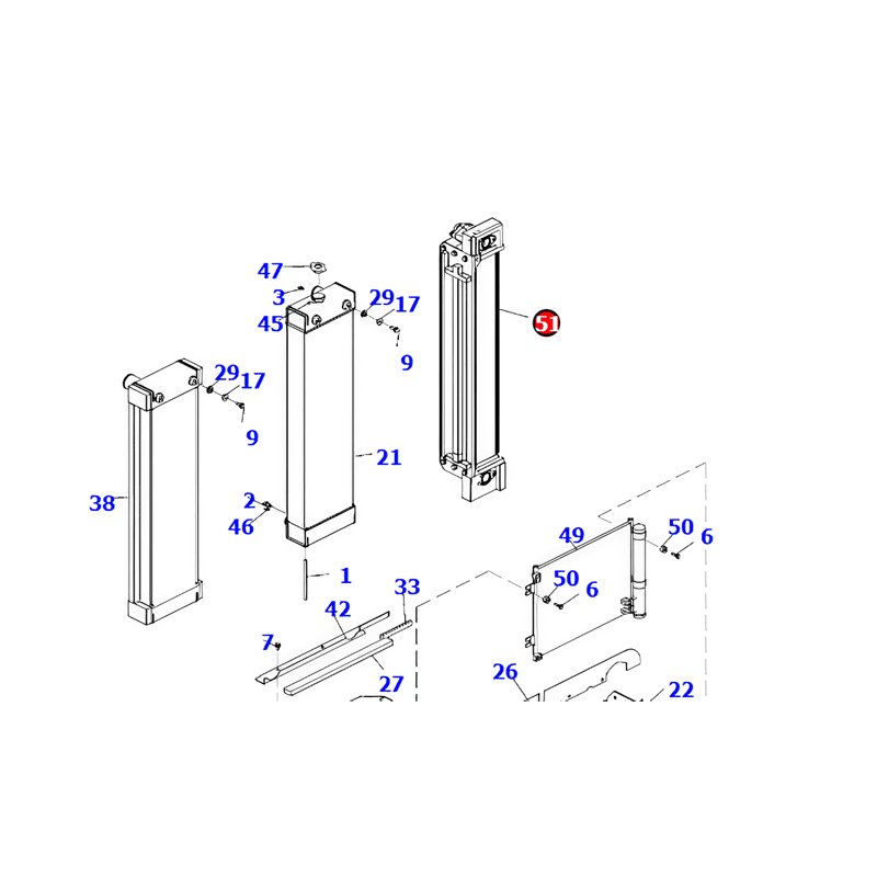 Oil Cooler 20E-03-31211 for Komatsu PW140-7 Excavator online Oil Cooler 20E-03-31211 for Komatsu PW140-7 Excavator online