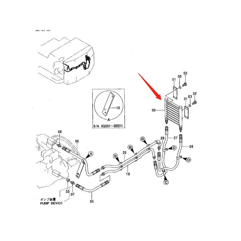Oil Cooler 4335611 for Hitachi EX1100-3 EX1200-5 EX1800-3 EX3500-3 EX5500-5 EX5500 EX1900-5 EX2500-5 EX2500 EX3500-2