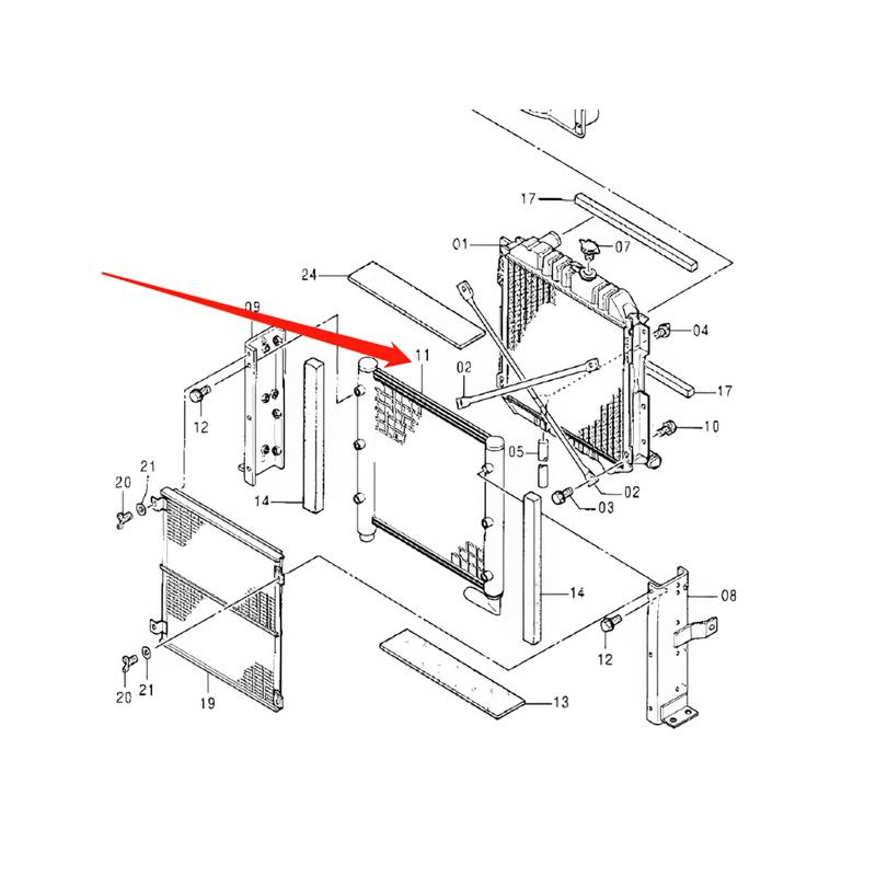Oil Cooler 4340759 for Hitachi Excavator EX75UR EX75UR-3 EX75URLC-3