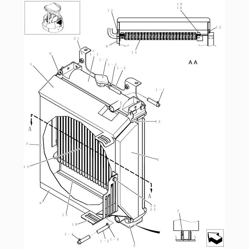 Oil Cooler PW53V00009P1 for Kobelco Excavator SK30SR-3 SK35SR-3