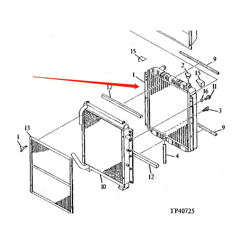 Water Tank Core ASSY 4286102 for John Deere Excavator 790ELC