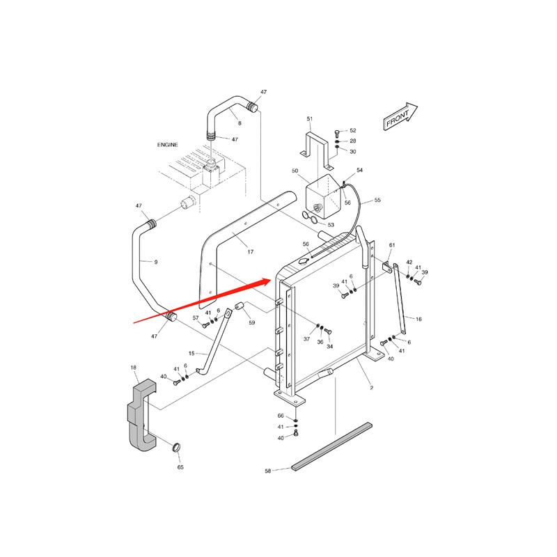Water Tank Engine Radiator 13D61000 202-00015B for Doosan SOLAR 55W-V online Water Tank Engine Radiator 13D61000 202-00015B for Doosan SOLAR 55W-V online