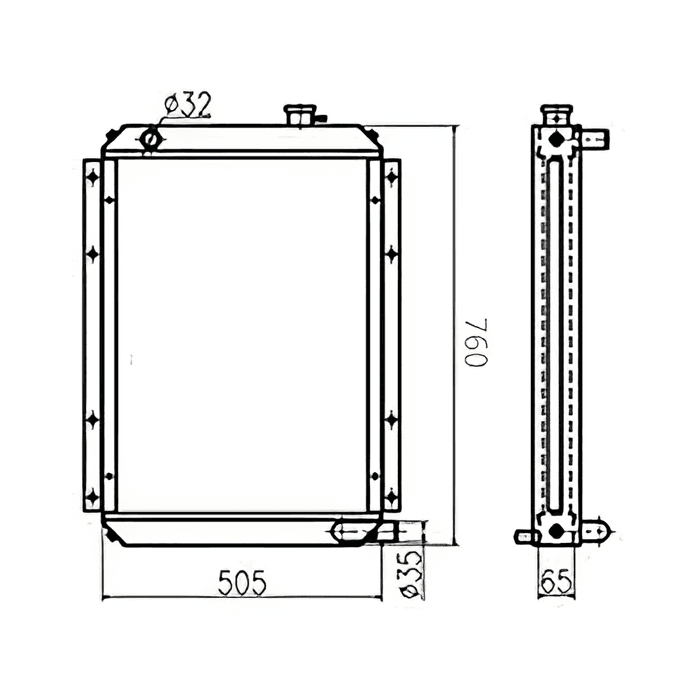 Water Tank Engine Radiator 13G61000 for Doosan Excavator S55W-V PLUS