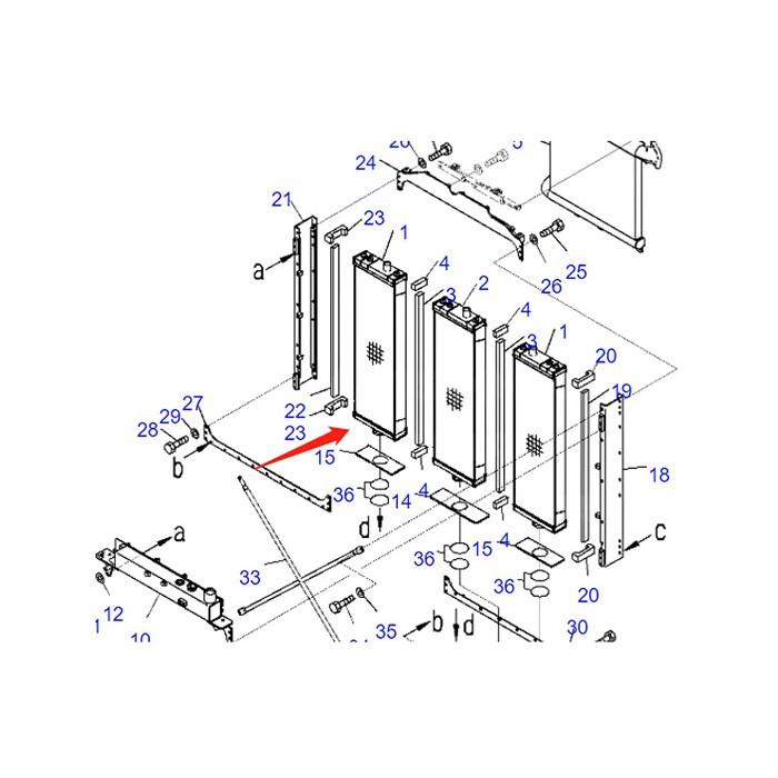 Water Tank Engine Radiator 17A-03-51111 for Komatsu D155AX-7 Bulldozer online Water Tank Engine Radiator 17A-03-51111 for Komatsu D155AX-7 Bulldozer online