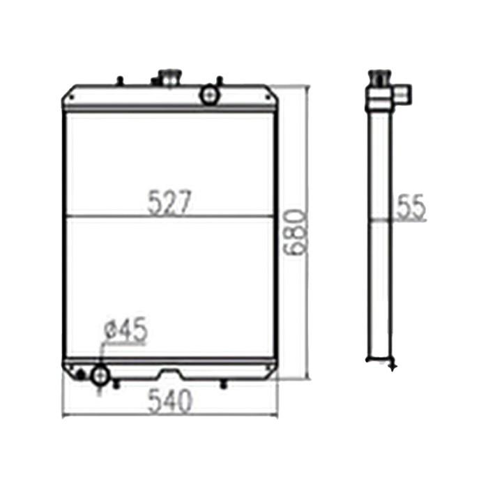 Water Tank Engine Radiator Assy 3F240-72062 for Kubota Tractor M-90DTC M-100 M-110DTC M-110FC M-120DTC M-120FC M125XDT M125XDTC M125XDTCC