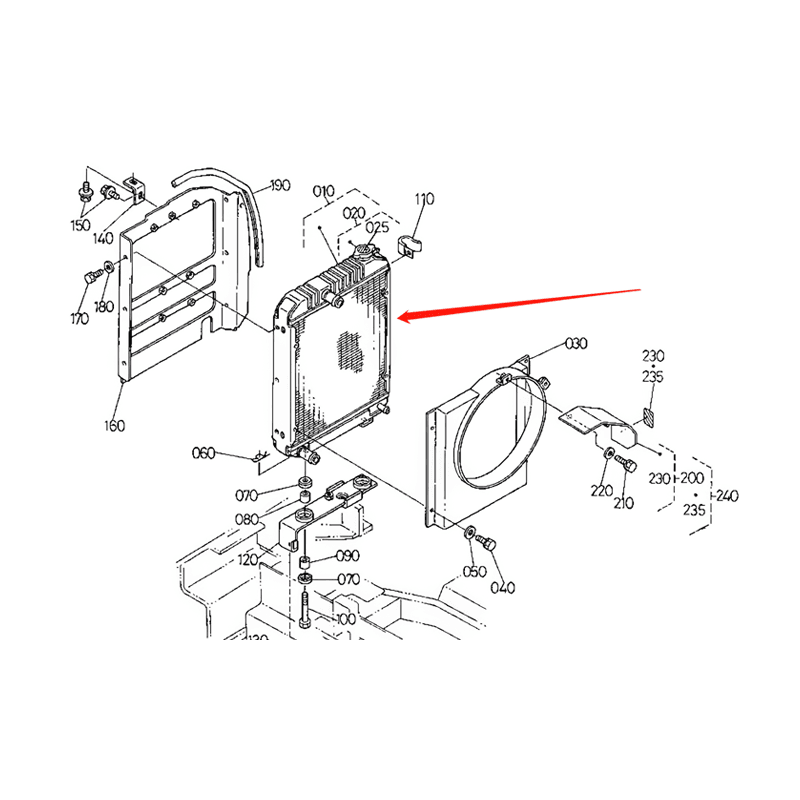 Water Tank Engine Radiator Assy RD201-42300 for Kubota Excavator KX121-2 KX161-2 online Water Tank Engine Radiator Assy RD201-42300 for Kubota Excavator KX121-2 KX161-2 online