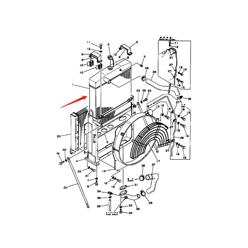 Water Tank Engine Radiator Core ASS'Y 205-03-51100 205-03-00013 For Komatsu Excavator PC200-1 online Water Tank Engine Radiator Core ASS'Y 205-03-51100 205-03-00013 For Komatsu Excavator PC200-1 online