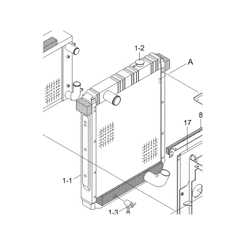Water Tank Engine Radiator Core Assembly 11N6-43190 For Hyundai Excavator R200W-7 R210NLC-7 R215LC-7 R210LC-7 R220LC-7
