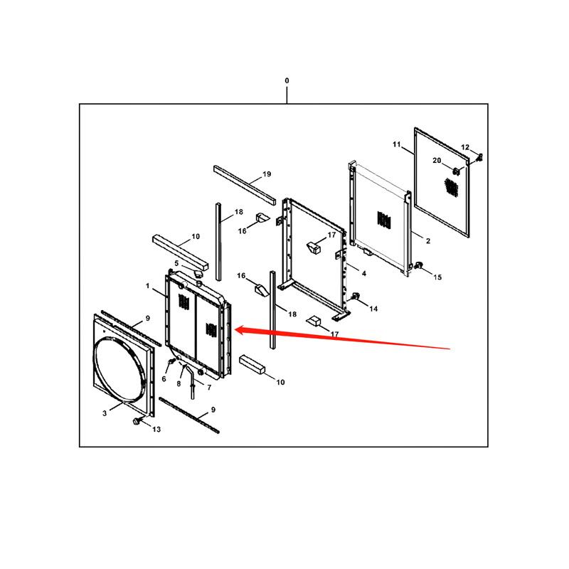Water Tank Engine Radiator Core ASSY 4466040 for John Deere Excavator 470GLC