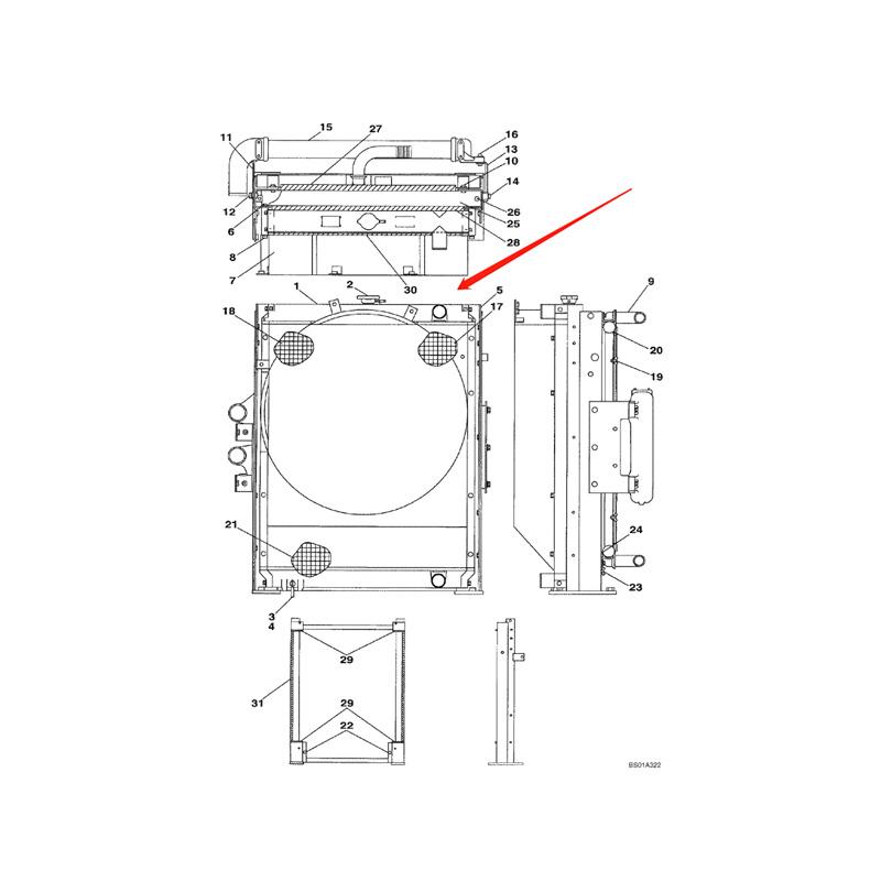 Water Tank Engine Radiator Core ASSY LN00065 for Case Excavator CX240 CX240LR online Water Tank Engine Radiator Core ASSY LN00065 for Case Excavator CX240 CX240LR online