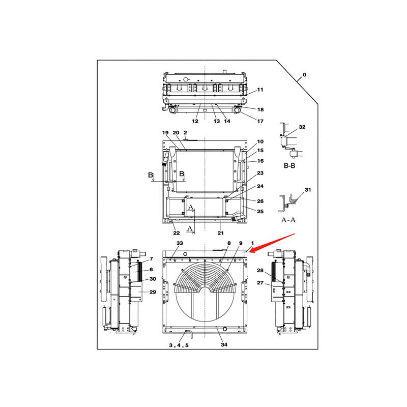 Water Tank Engine Radiator Core ASSY LN001520 LN001640 for Case Excavator CX700 CX700B online Water Tank Engine Radiator Core ASSY LN001520 LN001640 for Case Excavator CX700 CX700B online