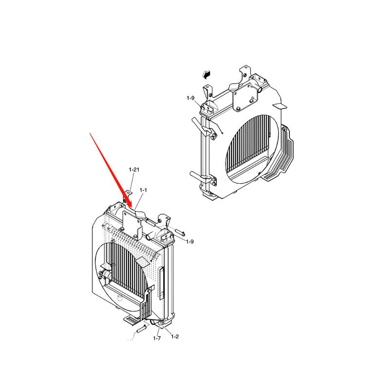 Water Tank Engine Radiator Core ASSY PW05P00027F1 PW05P00027S001 for Case Excavator CX36B CX31B online Water Tank Engine Radiator Core ASSY PW05P00027F1 PW05P00027S001 for Case Excavator CX36B CX31B online