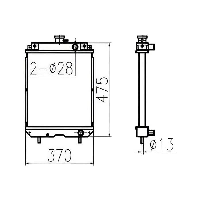 Water Tank Radiator Core ASS'Y 129417-44500 For Yanmar Excavator US50