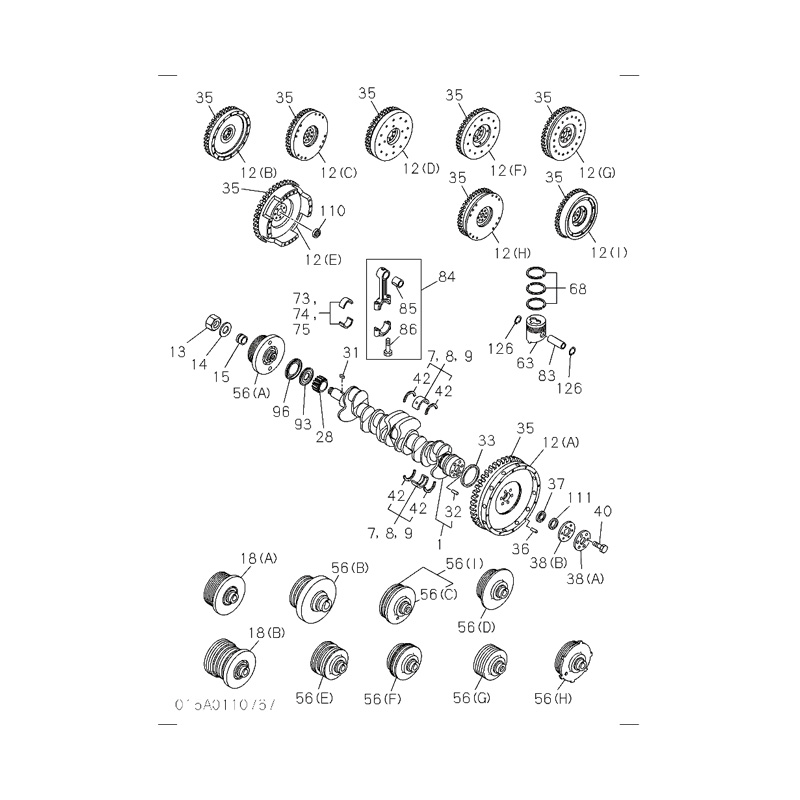 Crankshaft 1-12310-437-0 for Isuzu 6BD1 Engine Hitachi CG45 LX80 Excavator