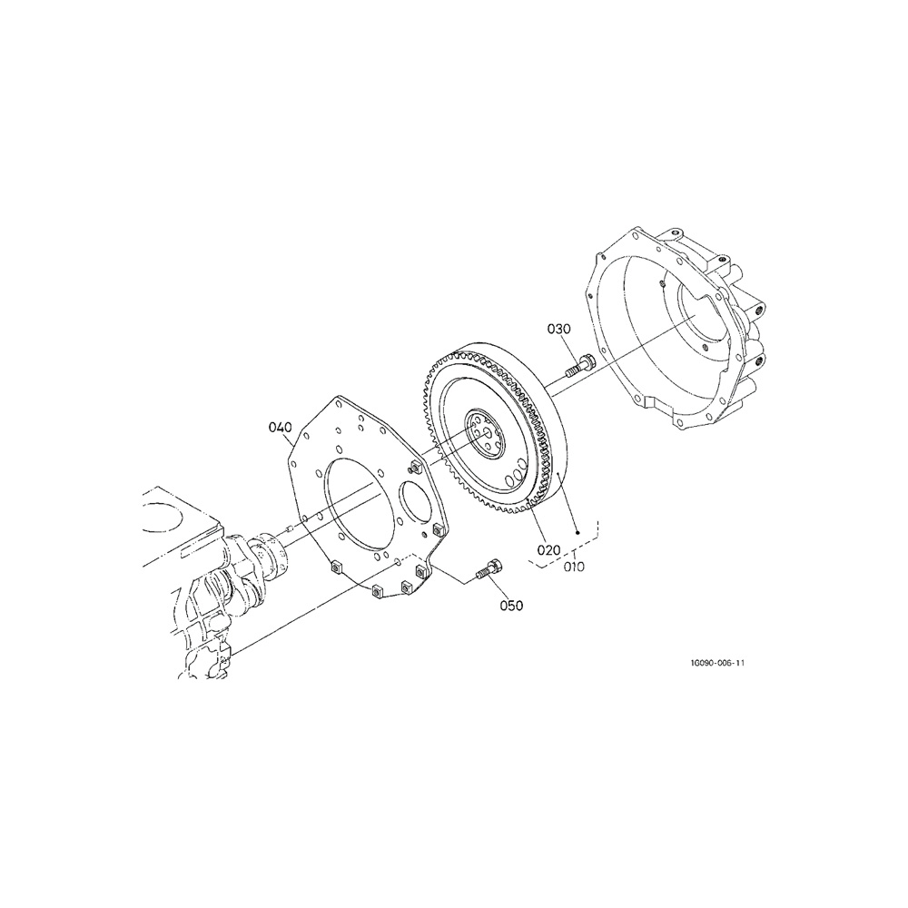 Flywheel Ring Gear 1G081-63820 for Kubota Engine V1505 D1105 Excavator KX71