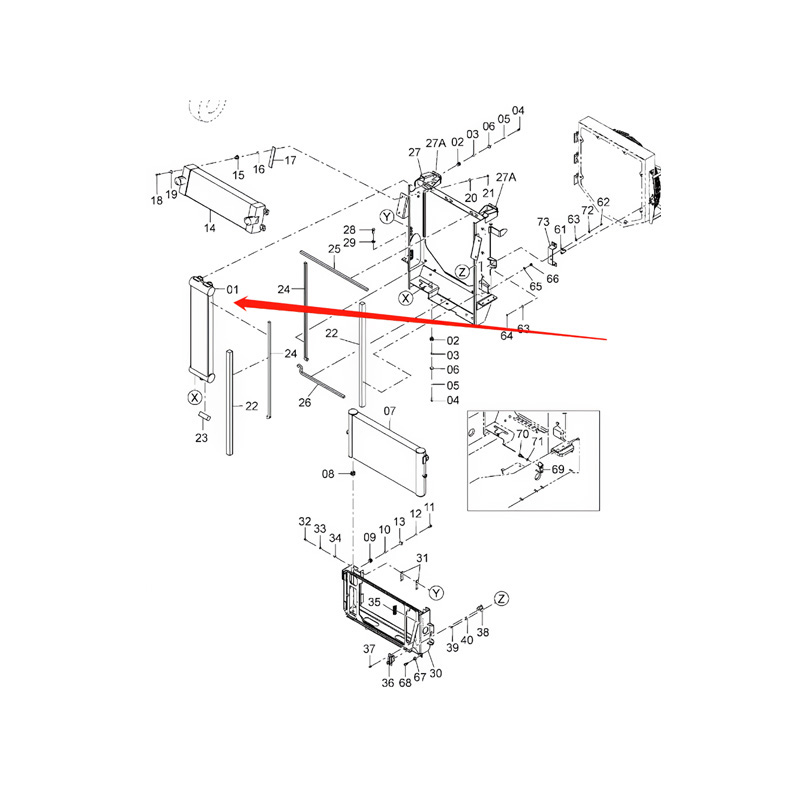Oil Cooler 263G2-12212 for Hitachi Excavator ZW220