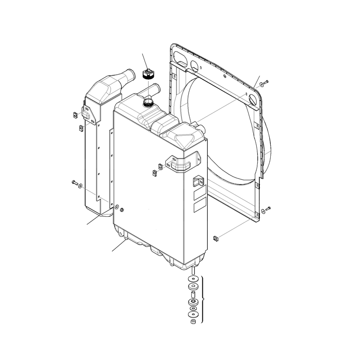 Water Tank Engine Radiator 42N-03-11872 for Komatsu WB93R-5E0 WA97R-5E0 Loader