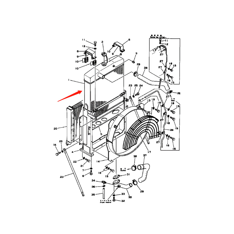 Water Tank Engine Radiator Core ASS'Y 205-03-51100 205-03-00013 For Komatsu Excavator PC200-1 Water Tank Engine Radiator Core ASS'Y 205-03-51100 205-03-00013 For Komatsu Excavator PC200-1