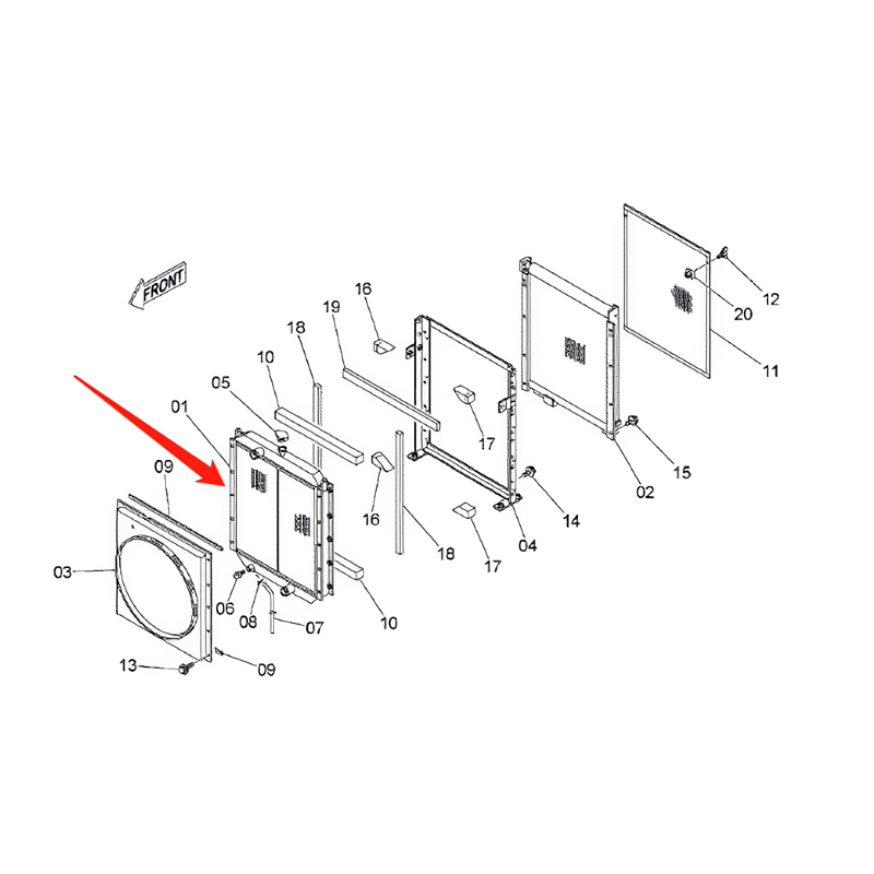 Water Tank Engine Radiator Core ASS'Y 4466040 For Hitachi FV30 ZX450 ZX470-5G ZX480MT ZX500LC