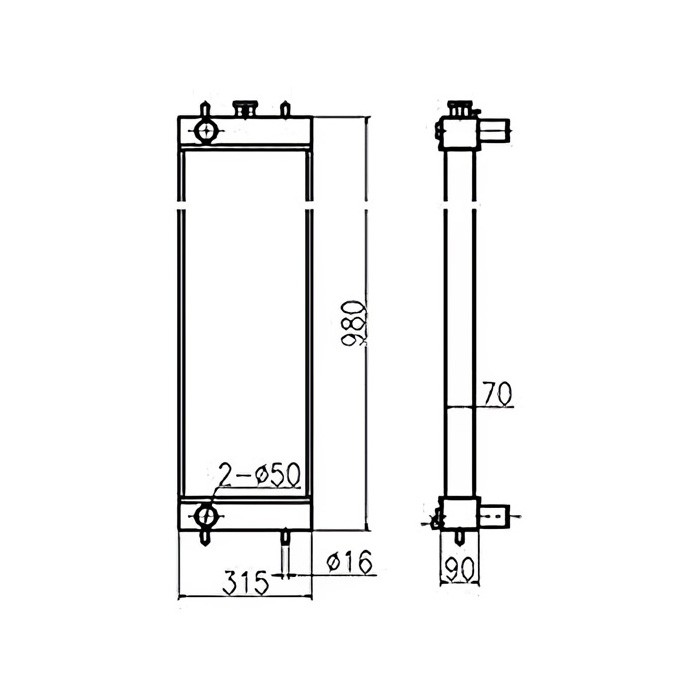 Water Tank Engine Radiator KNH10450 for Sumitomo Excavator SH130-5