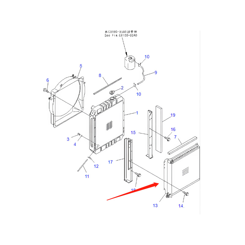 Water Tank Radiator Core ASS'Y 21W-03-31112 for Komatsu Engine 4D95 Excavator PC75UU-3 PC78UU-5 Water Tank Radiator Core ASS'Y 21W-03-31112 for Komatsu Engine 4D95 Excavator PC75UU-3 PC78UU-5