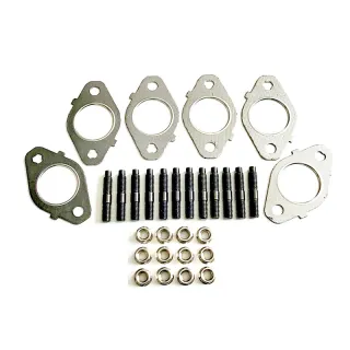 12 Pieces Exhaust Manifold Gasket &  Stud & Nut Kit for Cummins Engine 3.9 5.9 6.7L Dodge Ram 1500 2500 3500 4500 5500
