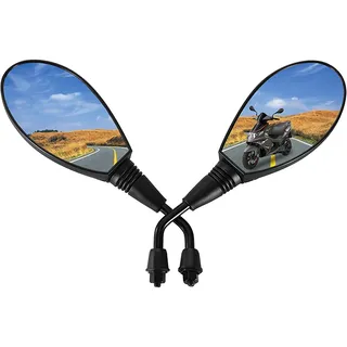 2 Pcs 8mm Clockwise Universal Fitment Rear View Mirror for GY6 Touring Bike Sport Bike Cafe Racer Motorcycle Scooter Moped ATV