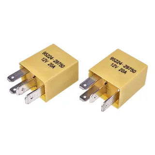2 Pieces 12V 20A Multi-Use 4-Pin Yellow Relay 95224-29750 for Hyundai Accent Amica Elantra Getz Kia Besta Carens Ceed
