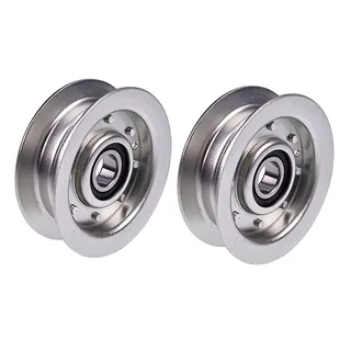 2 Pieces Flat Idler Pulley GY22172 for Briggs & Stratton Engine 441577 445577 44M777 John Deere Tractor S100 S160 X105 X110 X140