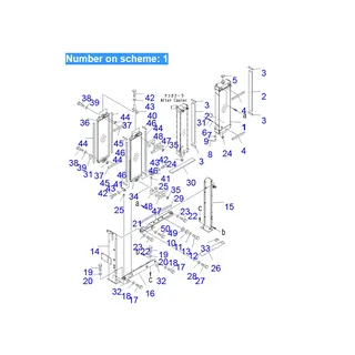 For Komatsu Excavator PC190NLC-8 PC190LC-8 PC180NLC-7-E0 Water Tank Radiator Core ASS'Y 21K-03-72122