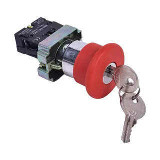 22mm NC N/C Red Mushroom Emergency Stop Push Button Switch 600V 10A ZB2-BE102C XB2-BS142