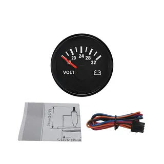 24V 16-32V 52mm 2" Voltmeter Voltage Gauge with Backlight