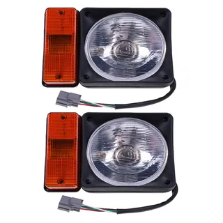 2Pcs Headlight Assembly 700/21100 262/68200 for JCB Backhoe Loader 3CX 2CX 2CXL 504B