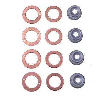 4 Cylinder Injection Seal Kit with 19077-53650 Heat Shield for Kubota Engine 05 03E V3
