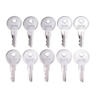 10 Pieces Universal Key CH751 for Various Locks RV Campers Cabinet Doors T-Handles Pickup Shells Tool Boxes Trash Laundry Chutes Sprinkler Controllers