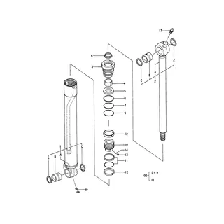 For Hitachi Excavator ZX55UR Bucket Cylinder Seal Kit 4340253