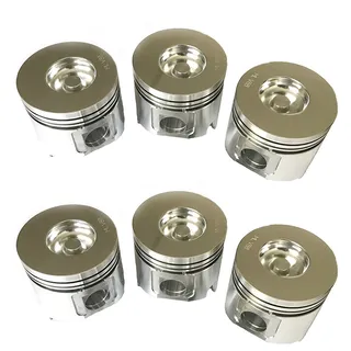 6 Pcs Pistons 65.02501-0418 for Doosan 155LC-V 230LC-V 175LC-V 140W-V 210W-V Excavator