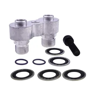 AC Compressor Billet Straight Adapter Fitting CNC Aluminum Rebuild for LS GM R4